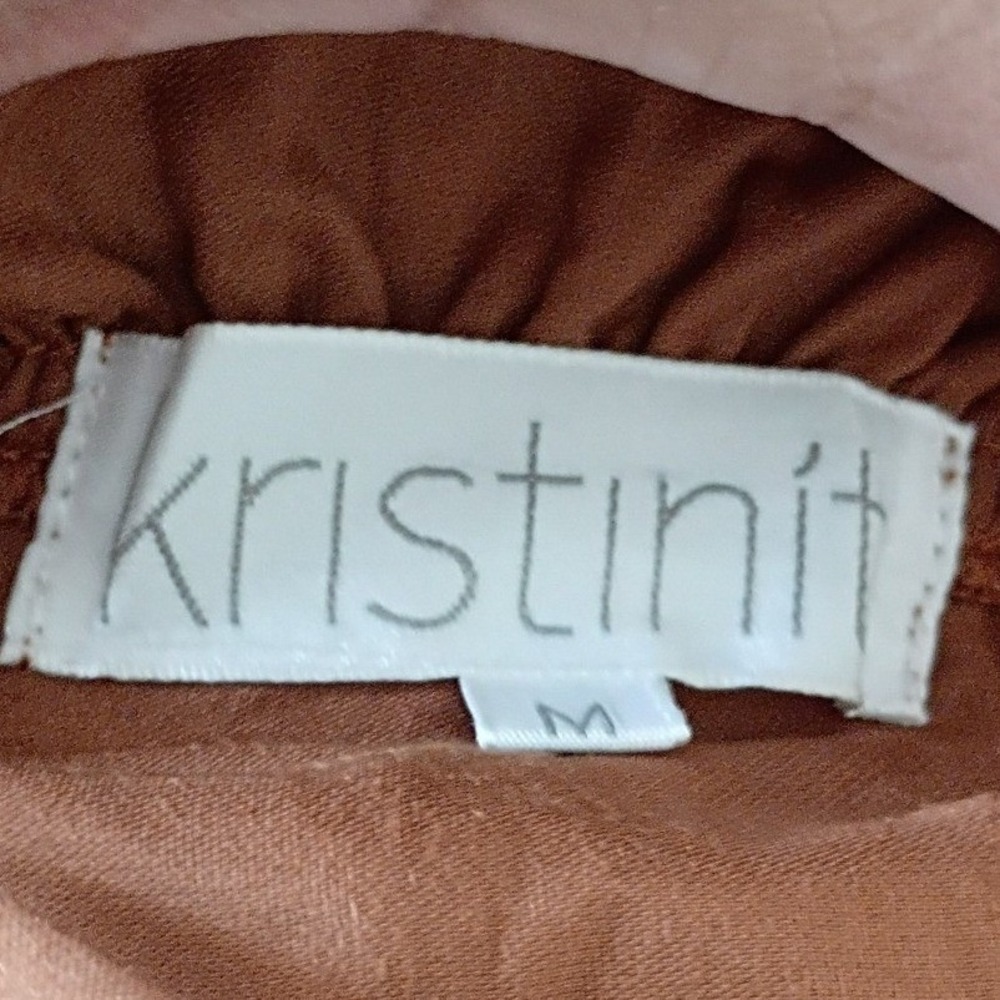Anthropologie Kristinit Velvet Halter Jumpsuit Rust Orange Tie Neck Wide Leg M - Picture 3 of 10